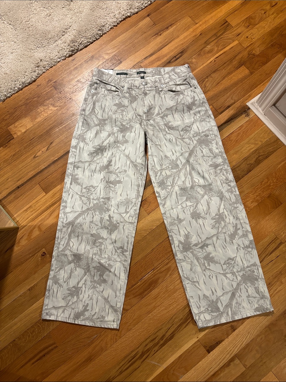 wild fable Light Gray Camouflage Wide-Leg Chinos